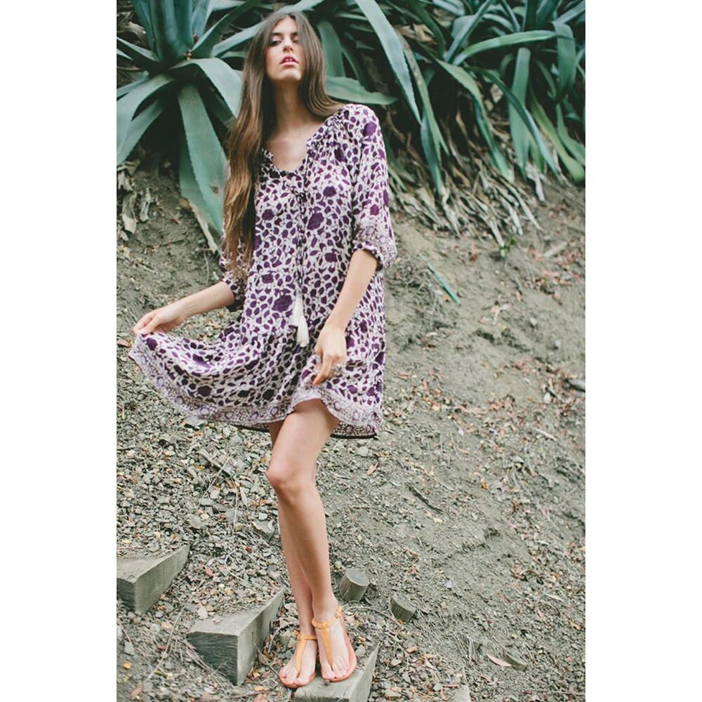 Natalie Martin Purple and White Mini Dress